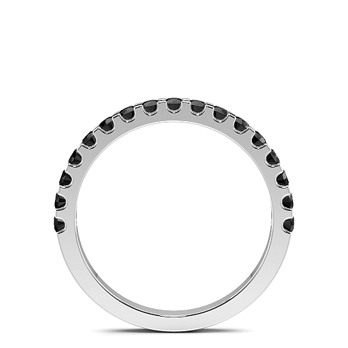 4 Prong Round Scallop Black Eternity Diamond Rings