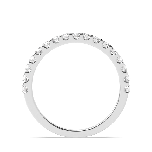 4 Prong Round Scallop Lab Grown Half Eternity Diamond Ring