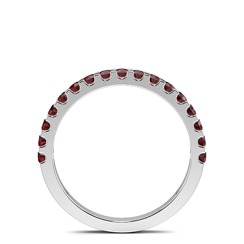 4 Prong Round Scallop Ruby Diamond Rings