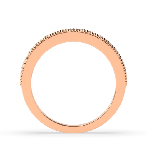 Pave Setting Round Rose Gold Miligrain Eternity Diamond Rings