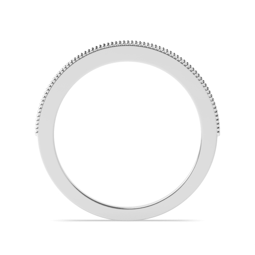 Pave Setting Round Miligrain Eternity Diamond Rings