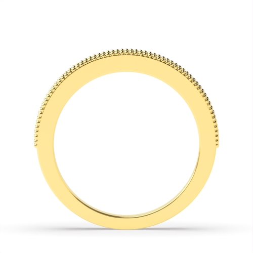Pave Setting Round Yellow Gold Miligrain Eternity Diamond Rings