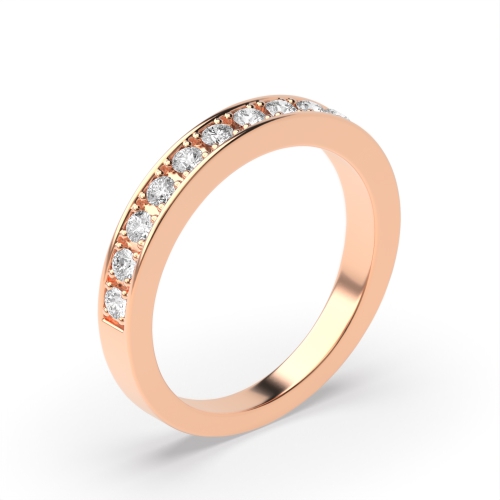 2.0Mm To 3.0Mm - Half Eternity Pave Setting Round Diamond Ring