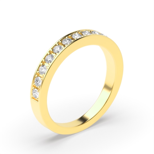 2.0mm to 3.0mm - Half Eternity Pave Setting Round Diamond Ring