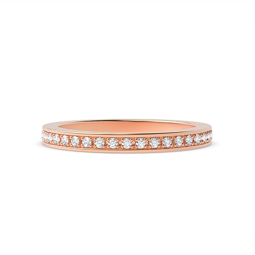 Pave Setting Round Rose Gold Spectra clasp Half Eternity Diamond Rings