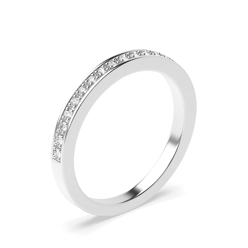 Pave Setting Round White Gold Spectra clasp Half Eternity Diamond Rings