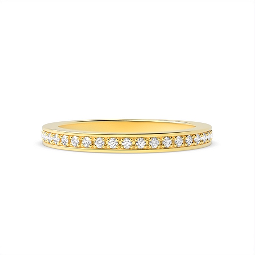 Pave Setting Round Yellow Gold Spectra clasp Diamond Rings