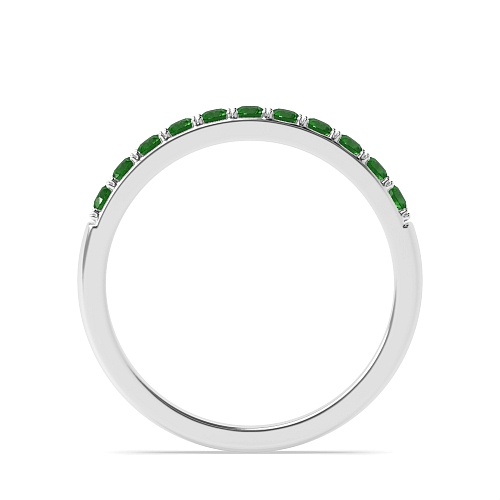 4 Prong Round Surface prongs Emerald Diamond Rings