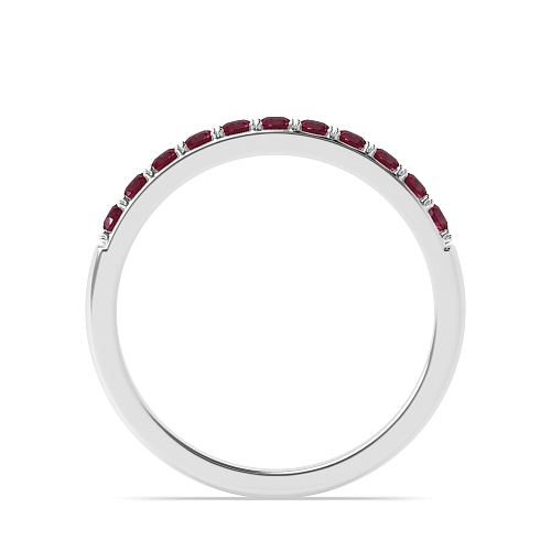 4 Prong Round Surface prongs Ruby Diamond Rings