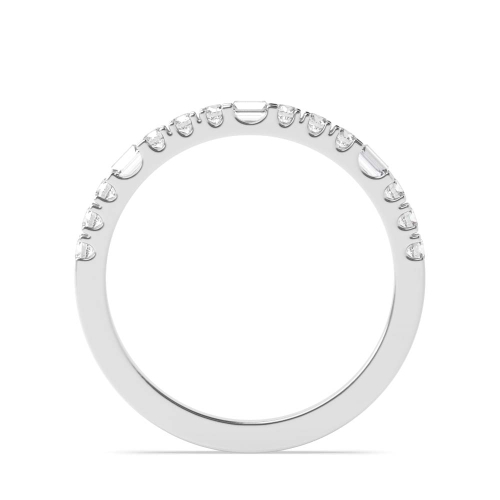 4 Prong Round/Baguette Twilight Veil Half Eternity Diamond Ring