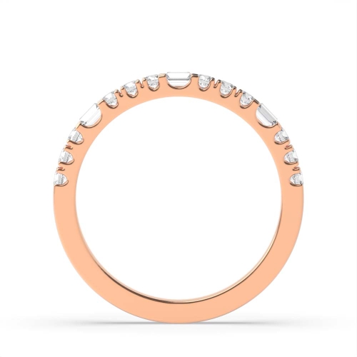 4 Prong Round/Baguette Rose Gold Twilight veil Eternity Diamond Rings