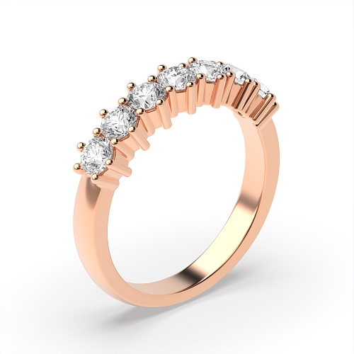 6 Prong Round Rose Gold Solar bands Eternity Diamond Rings