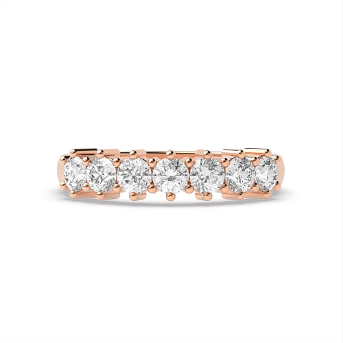 6 Prong Round Rose Gold Solar bands Eternity Diamond Rings