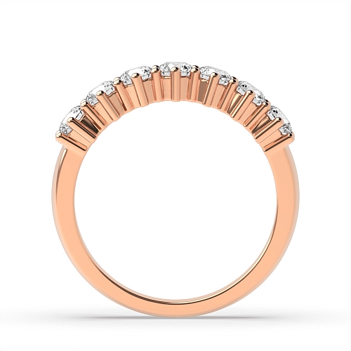 6 Prong Round Rose Gold Solar bands Eternity Diamond Rings