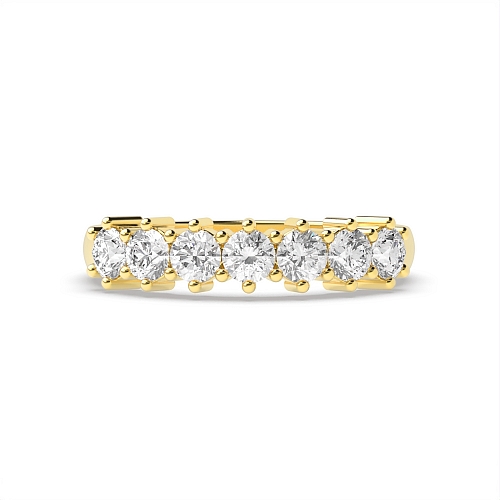 6 Prong Round Yellow Gold Solar bands Eternity Diamond Rings