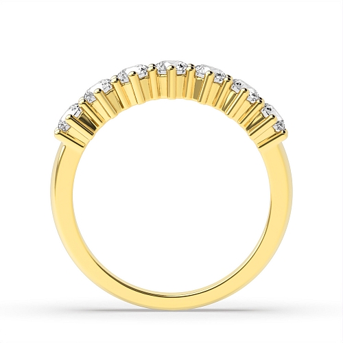 6 Prong Round Yellow Gold Solar bands Eternity Diamond Rings