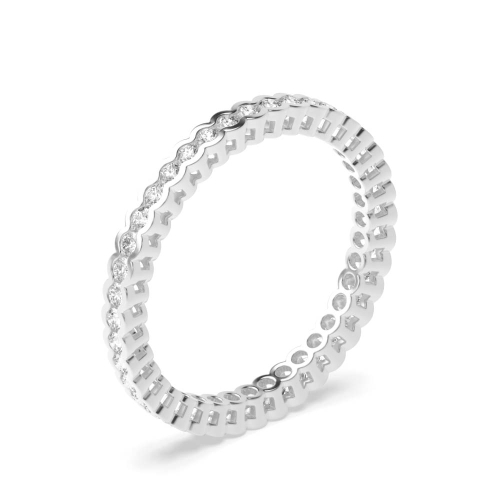 Bezel Setting Round Half bezel Eternity Diamond Rings