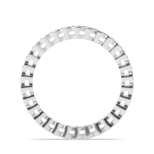 Bezel Setting Round White Gold Half bezel Full Eternity Diamond Rings