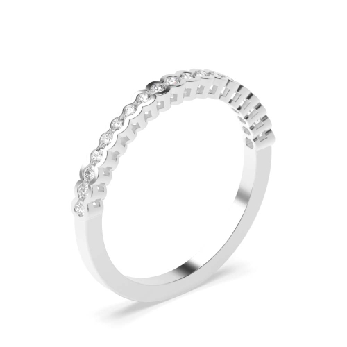 Bezel Setting Round Shape Half Bezel Half Diamond Eternity Ring (2.00mm - 3.00mm)