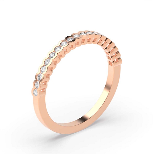 Bezel Setting Round Rose Gold Starlight mosaic Eternity Diamond Rings