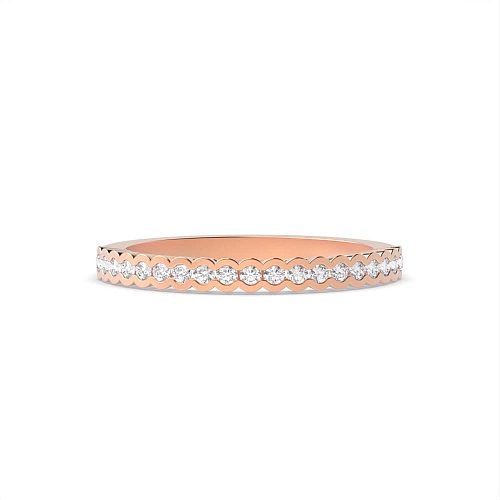 Bezel Setting Round Rose Gold Starlight mosaic Eternity Diamond Rings