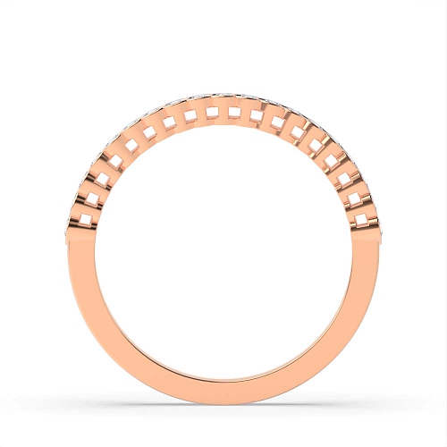 Bezel Setting Round Rose Gold Starlight mosaic Eternity Diamond Rings