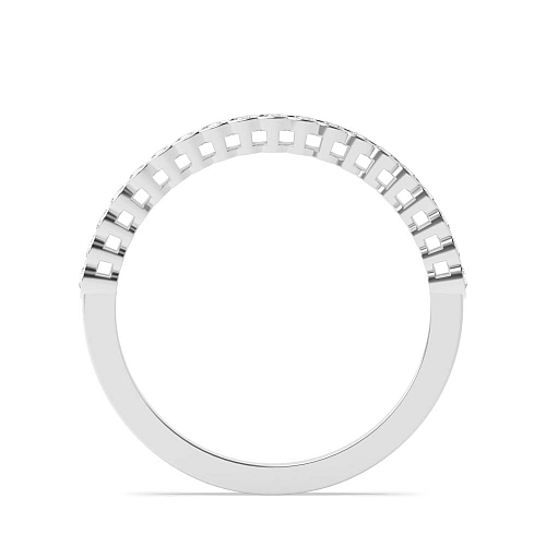 Bezel Setting Round Starlight mosaic Half Eternity Diamond Rings