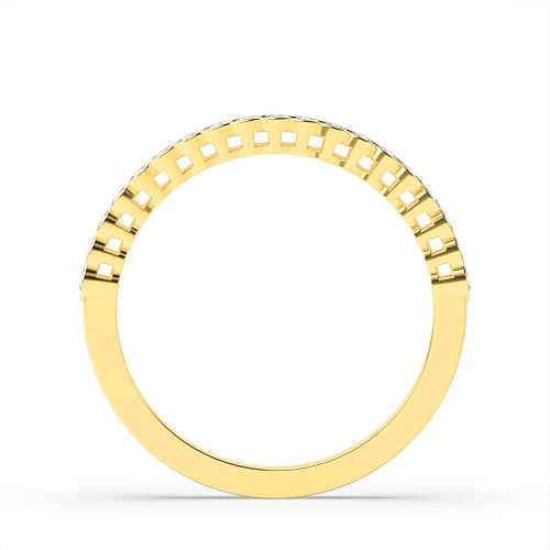 Bezel Setting Round Yellow Gold Starlight mosaic Eternity Diamond Rings