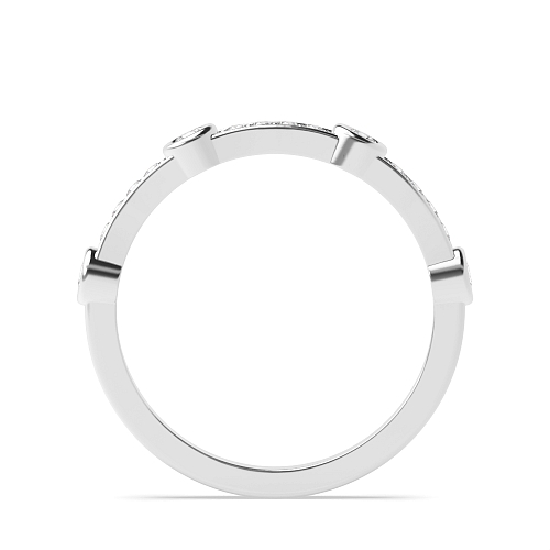 Pave Setting Round White Gold Unique bezel set Diamond Rings