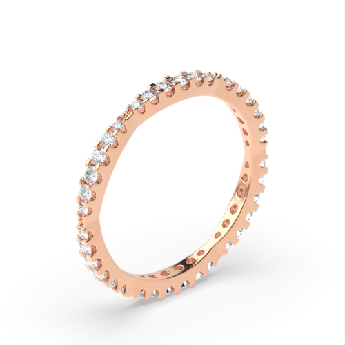 4 Prong Round Rose Gold Unityluxe Eternity Engagement Rings