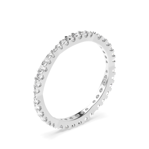 4 Prong Round White Gold Unityluxe Full Eternity Engagement Rings