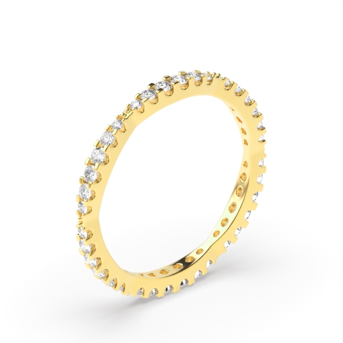 4 Prong Round Yellow Gold Unityluxe Eternity Engagement Rings