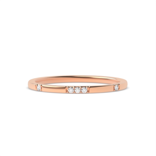 Pave Setting Round Rose Gold Petit Diamond Rings