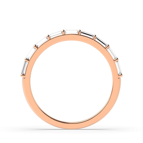 4 Prong Baguette Rose Gold Shared prongs Eternity Diamond Rings