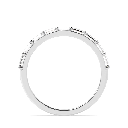 4 Prong Baguette shared prongs Lab Grown Half Eternity Diamond Ring