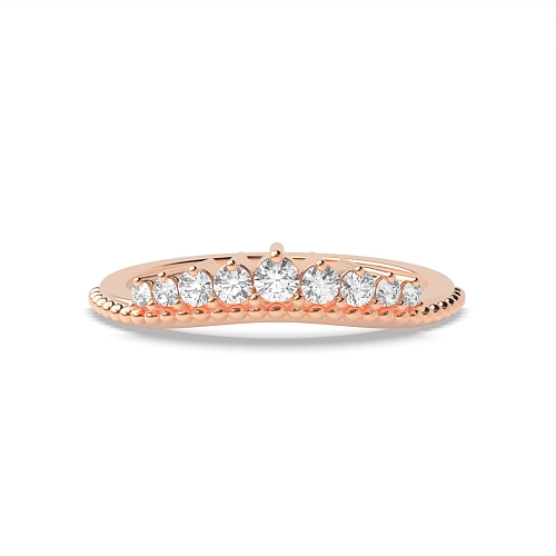 3 Prong Round Rose Gold Crown Eternity Diamond Rings