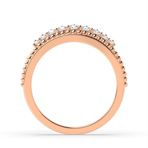 3 Prong Round Rose Gold Crown Eternity Diamond Rings
