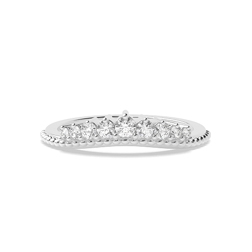 3 Prong Round Crown Half Eternity Diamond Rings