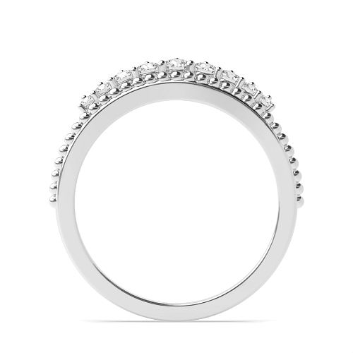 3 Prong Round Crown Half Eternity Diamond Rings