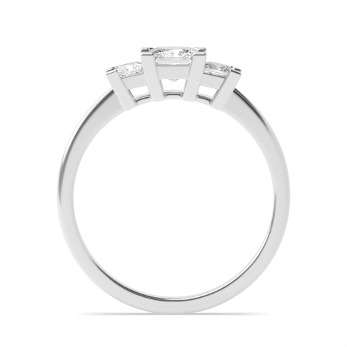 4 Prong Princess Corner claws Naturally Mined Diamond Trilogy Engagement Rings
