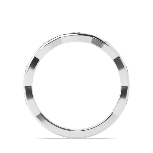 Bezel Setting Round Modern wave Half Eternity Diamond Rings
