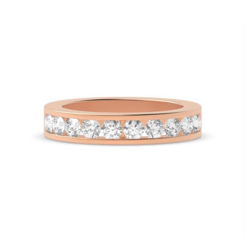 Channel Setting Round Rose Gold Twilight essence Eternity Engagement Rings