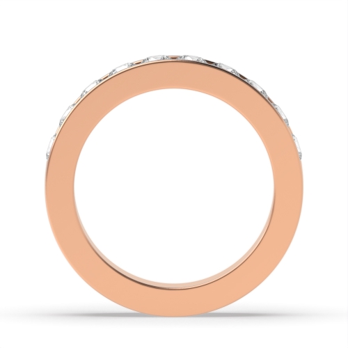 Channel Setting Round Rose Gold Twilight essence Eternity Engagement Rings
