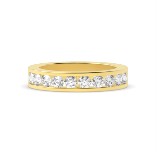 Channel Setting Round Yellow Gold Twilight essence Eternity Engagement Rings