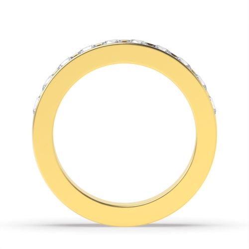 Channel Setting Round Yellow Gold Twilight essence Eternity Engagement Rings
