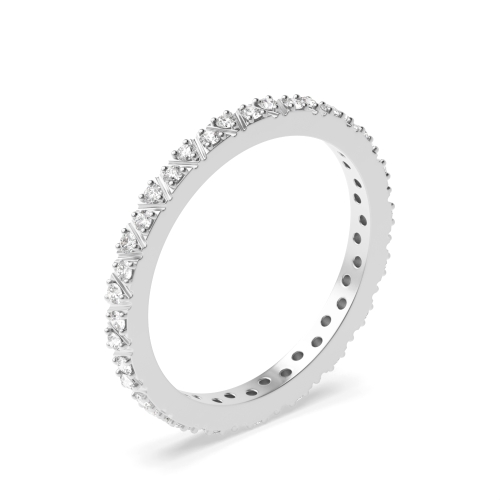 Buy 3 Prong Setting Full Eternity Round Diamond Ring - Abelini