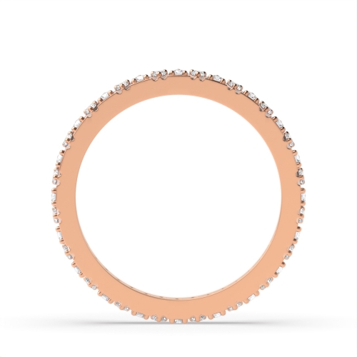 3 Prong Round Rose Gold Ether bands Eternity Engagement Rings