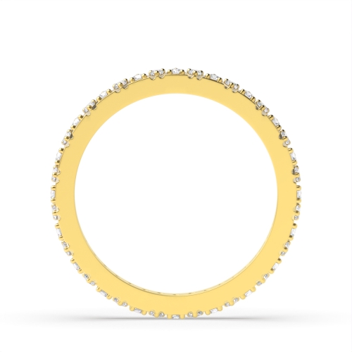 3 Prong Round Yellow Gold Ether bands Eternity Engagement Rings