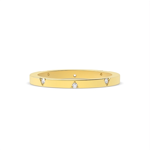 Channel Setting Round Yellow Gold Ethereal Eternity Diamond Rings
