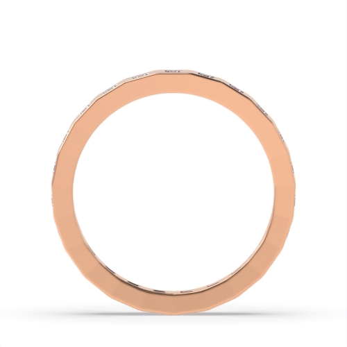 Flush Setting Princess Rose Gold Aurora bands Eternity Engagement Rings